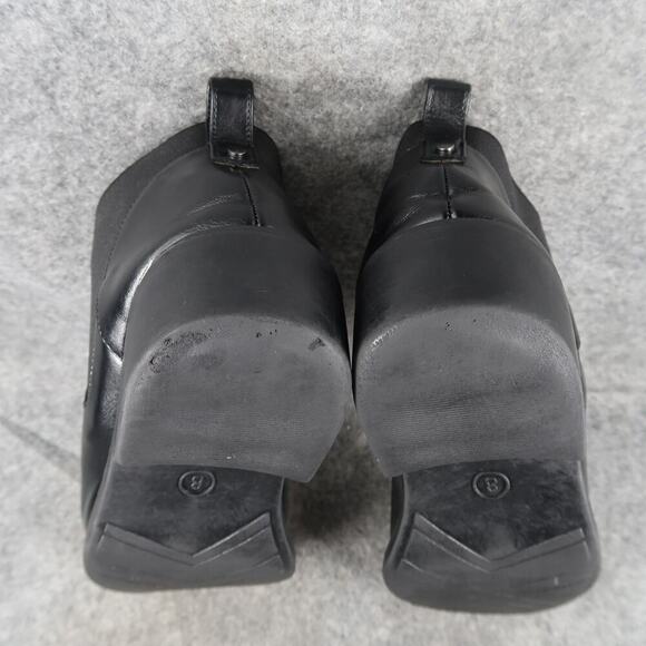 Ankle Boots Womens 8 Shoes Casual Chelsea Pull On Black Bootie Block Heel Studs - Picture 14 of 15